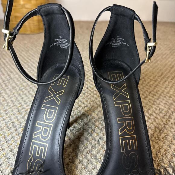 INSANE Stunning express black fluffy puff feather toed heels - Picture 6 of 6